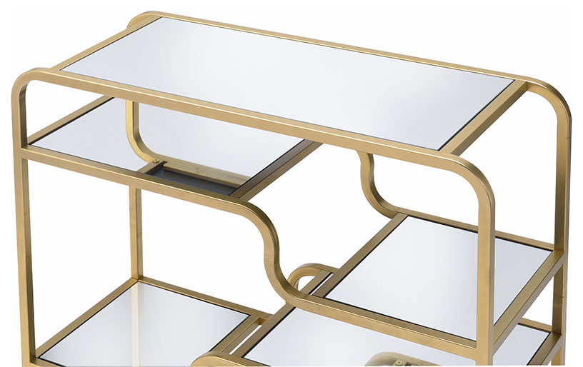 36 quotClear And Gold Rectangular Glass Bar Table   Contemporary   Console Tables   by HomeRoots  Houzz