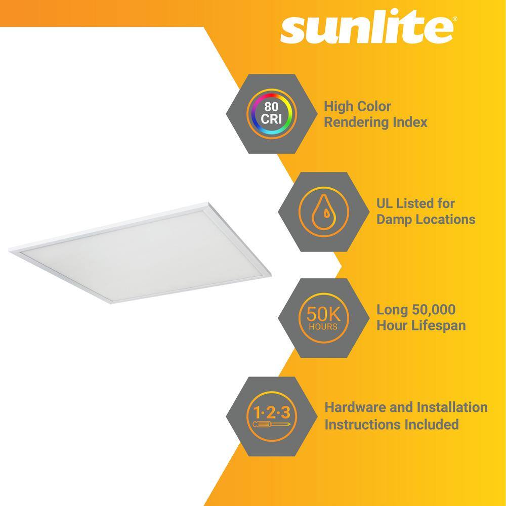 Sunlite 1 ft. x 1 ft. Dimmable 920 Lumens Integrated LED Panel Light Color Tunable 3000K 3500K 4000K 4500K 5000K HD03596-1