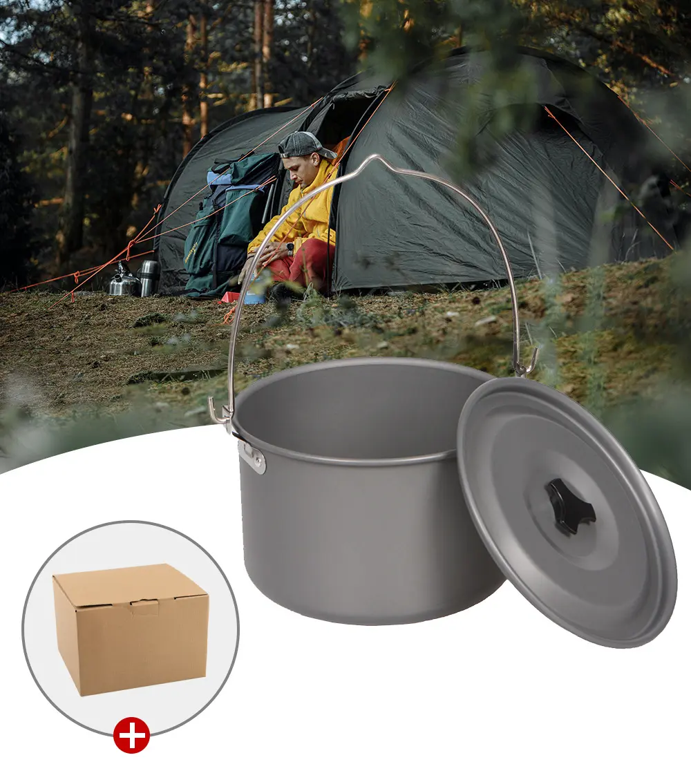 4.5L ultra light portable camping picnic large capacity portable marching hanging pot