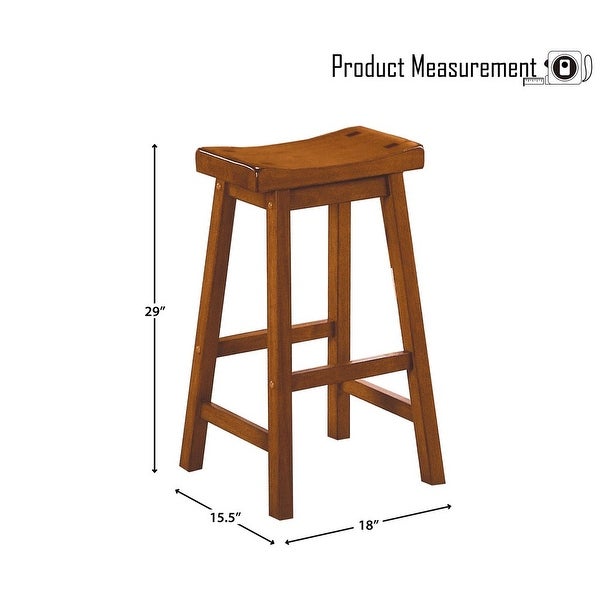 Gering Wood Saddle Seat Pub Height Barstool (Set of 2)， 29