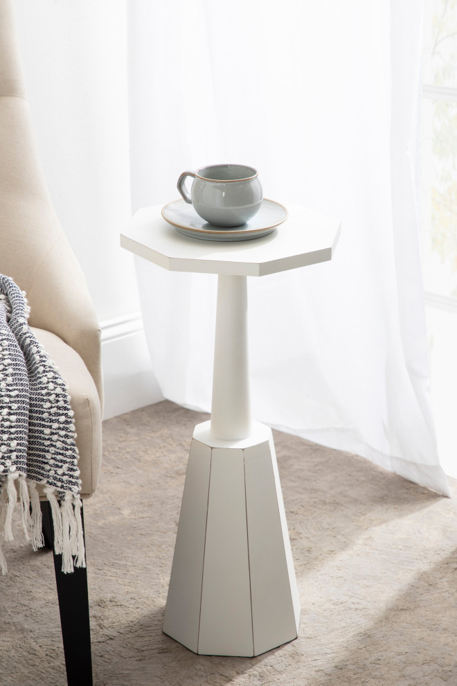 Octavia Accent Table  White  11x11x24   Transitional   Side Tables And End Tables   by Uniek Inc.  Houzz