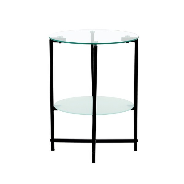 2- layer Tempered Glass End Table