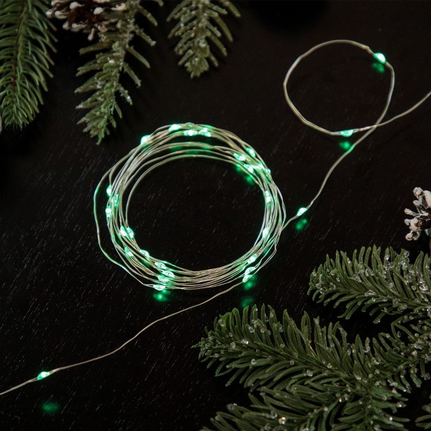 Northlight 20 count Green Led Micro Fairy Christmas Lights 6ft Copper Wire