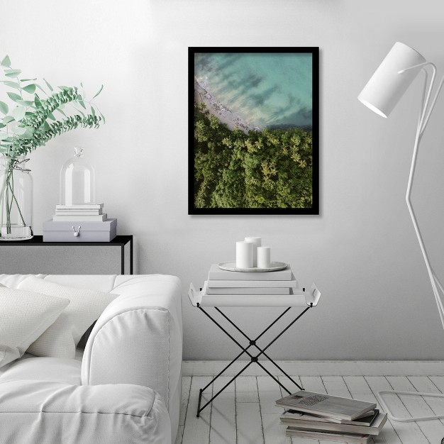 Americanflat Coastal Botanical Wall Art Room Decor Paradise From Above By Raisa Zwart