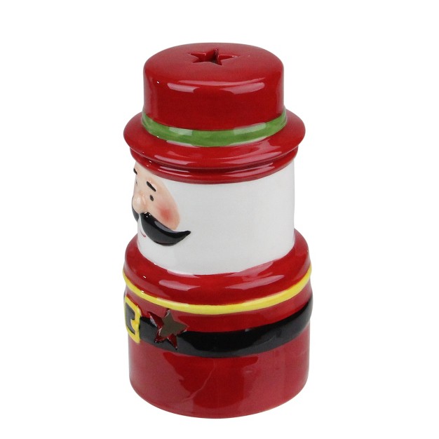 Red Ceramic Santa Gnome Christmas Tealight Candle Holder