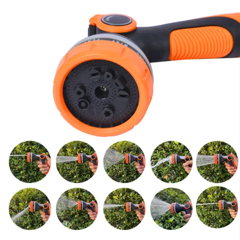 Durable 10 Function Thumb Control Garden Hose Nozzle Water Spray Gun Garden Sprayer Garden Water Gun Water Spray Nozzle