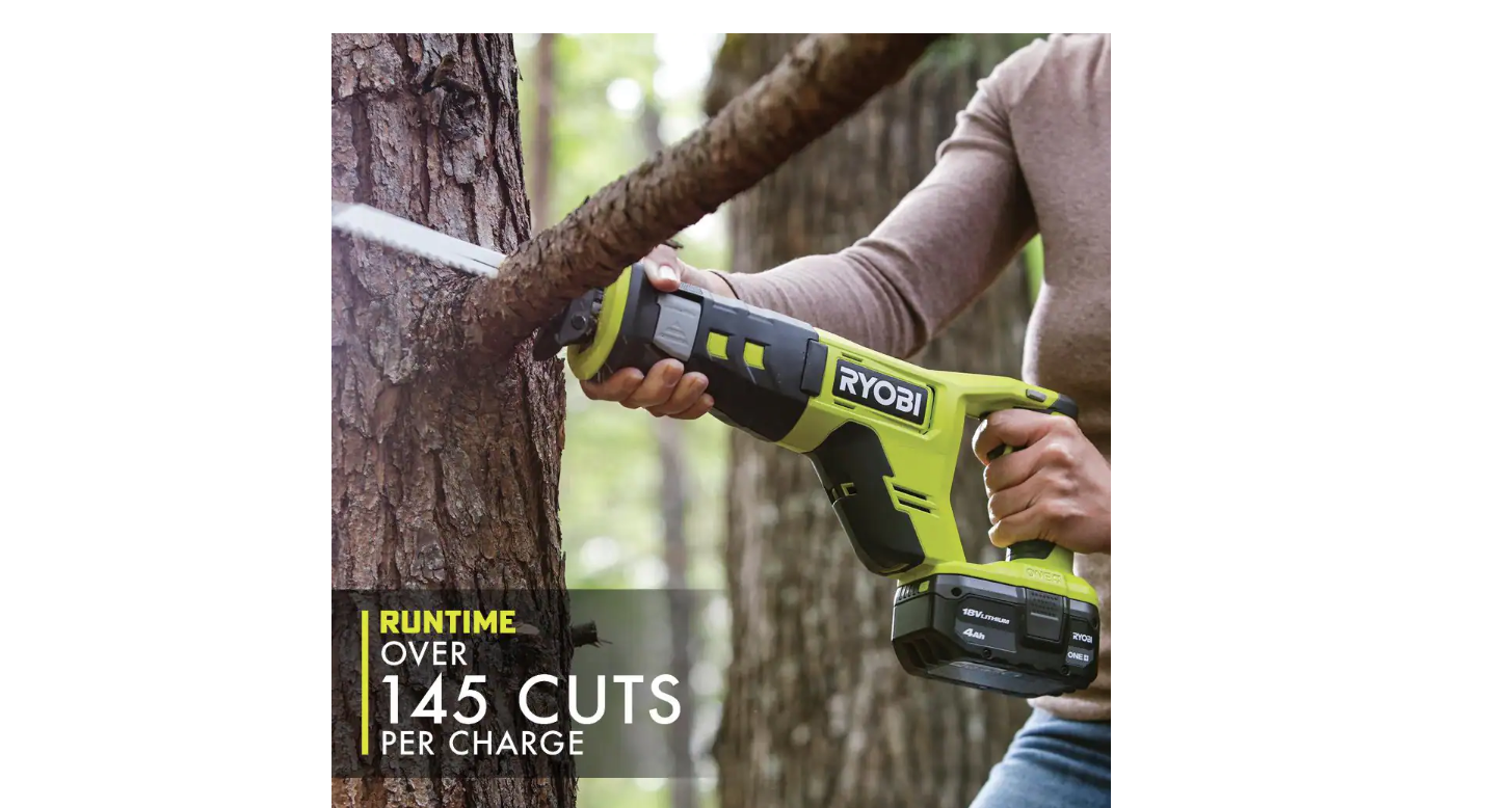 RYOBI PCL515B ONE+ 18V Cordless Reciprocating Saw (Tool Only)