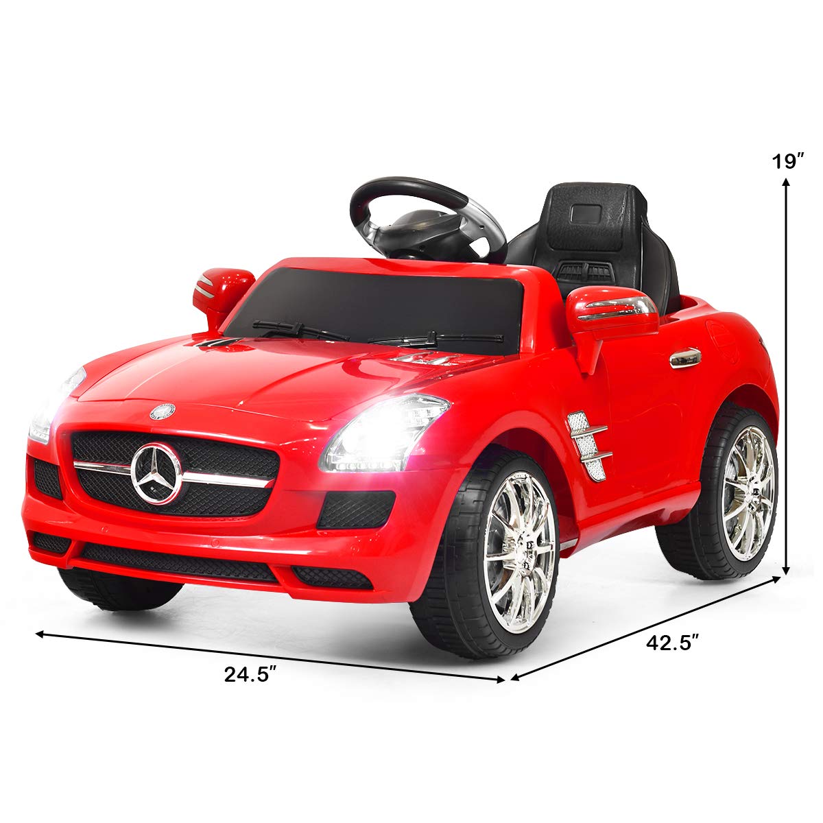 Costzon Ride On Car, Licensed Mercedes Benz SLS Battery Powered Electric Vehicle w/ Parental Remote Control