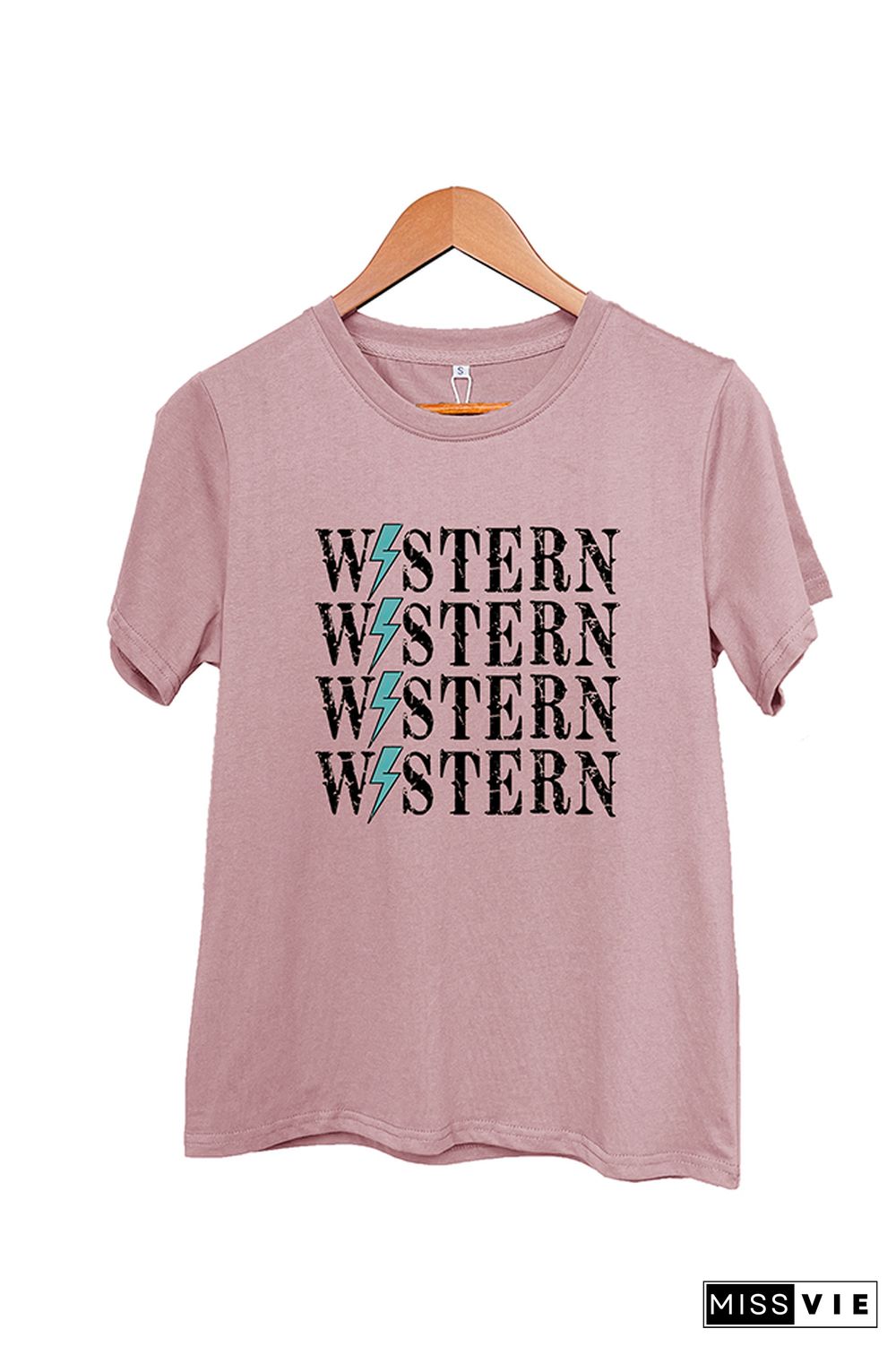 Western lightening Bolt Short Sleeve Graphic Tee Wholesale