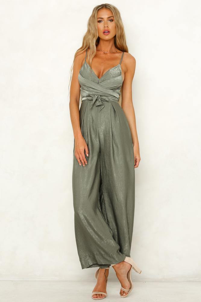 Not Myself Tonight Jumpsuit Olive