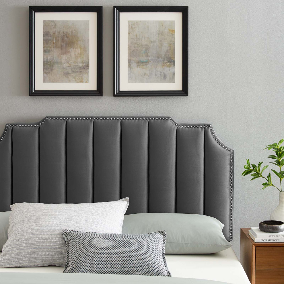 Rosalind Performance Velvet Twin Headboard   Transitional   Headboards   by Modway  Houzz