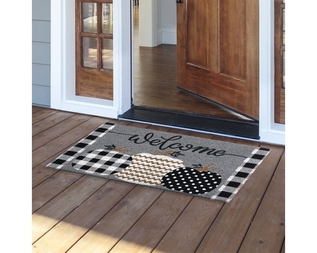 Briarwood Lane Patterned Pumpkins Fall Natural Fiber Coir Doormat