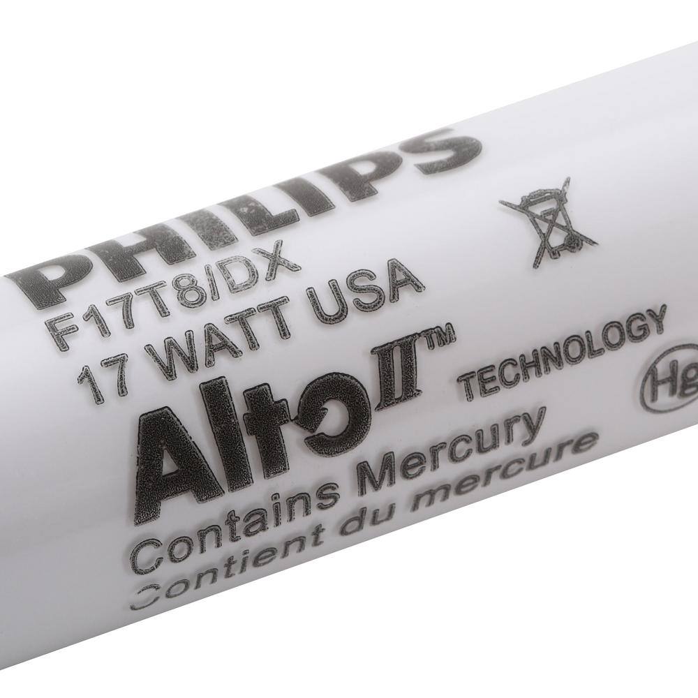 Philips 17-Watt 2 ft. Linear T8 Fluorescent Tube Light Bulb Daylight Deluxe (6500K) ALTO (1-Pack) 431998