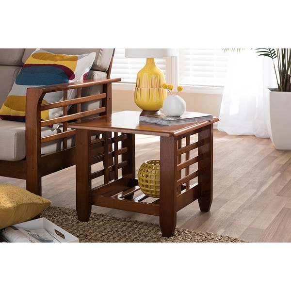 Urban Designs Larissa Modern Cherry Finished Brown Wood End Table