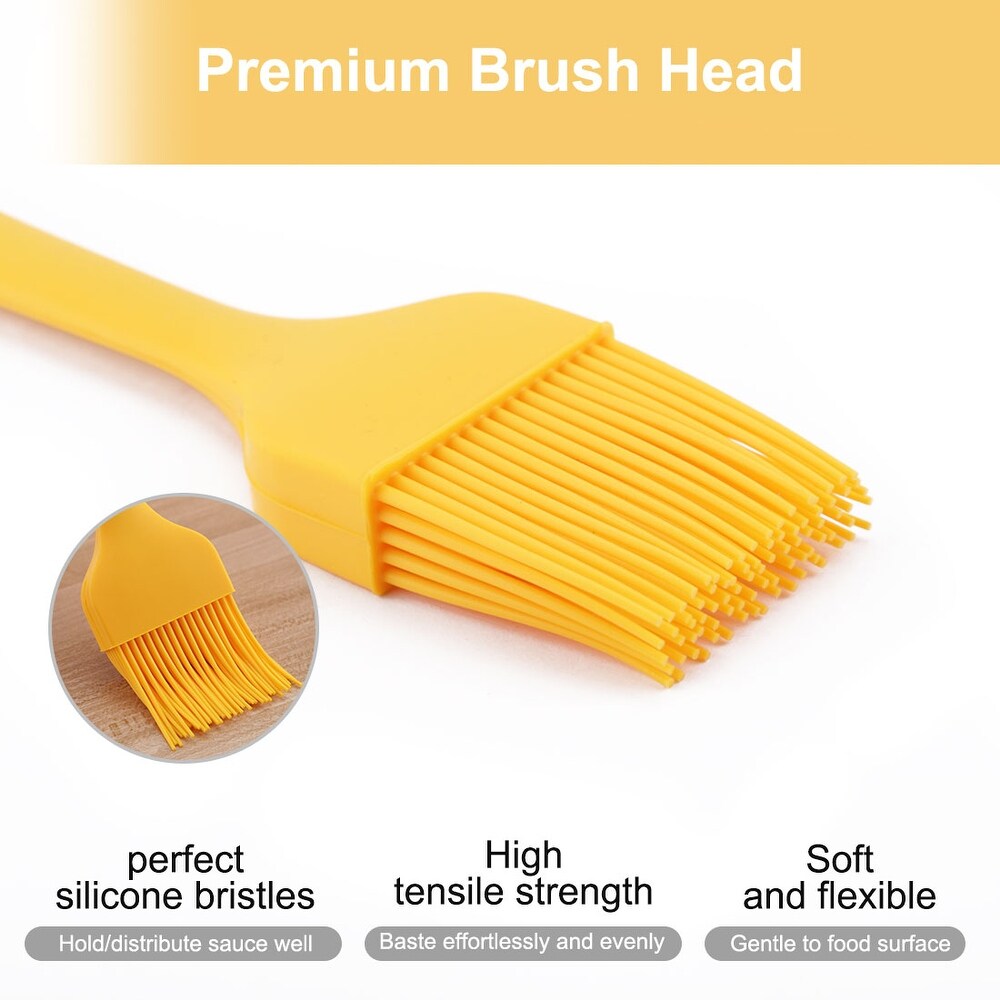 Silicone Brush Pastry Oil Basting Heat Resistant Cookware Barbecue   Yellow   10.2\