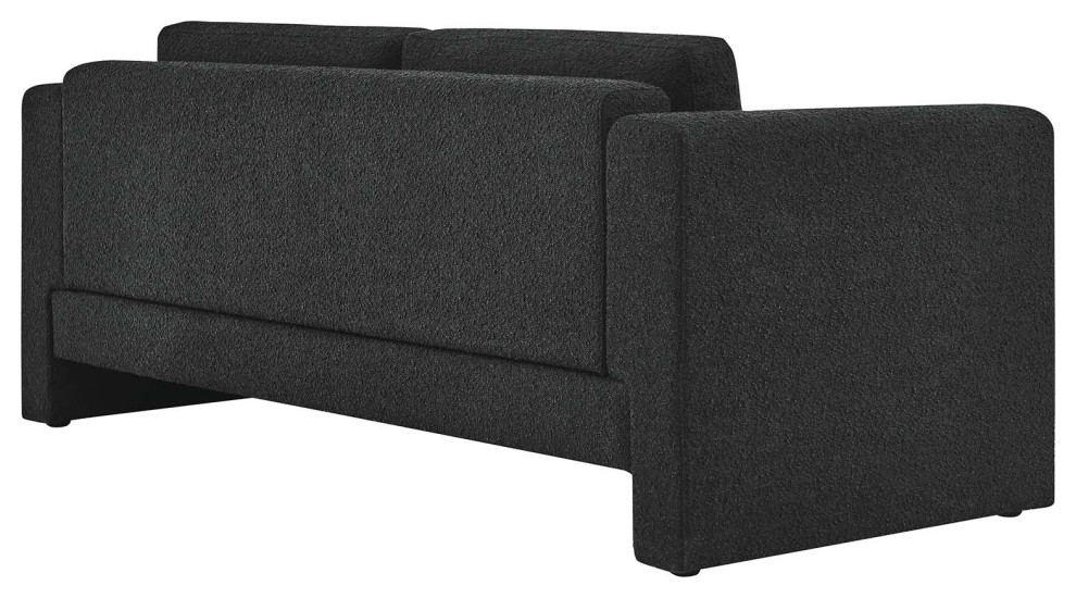 Visible Boucle Fabric Sofa   Black   Transitional   Sofas   by First of a Kind USA Inc  Houzz