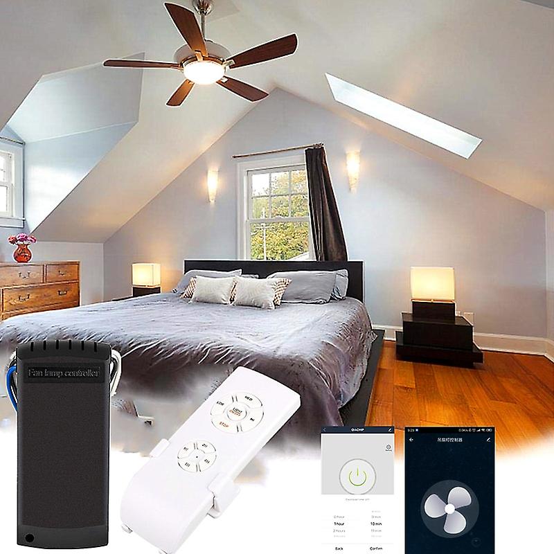 Tuya Smart Life Ceiling Fan Controller Wifi Fan Light Kit With Rf Remote Control App Speed