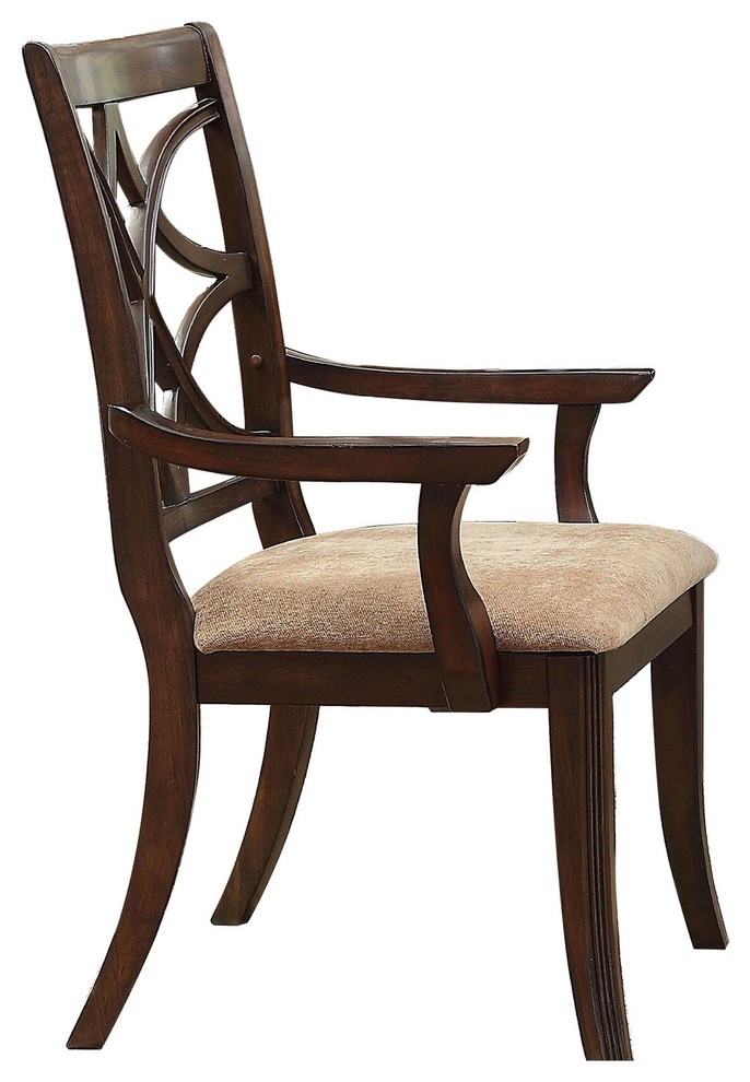 Keiber Art Deco Asian 2 Dining Arm Chair  Rich Brown Cherry   Transitional   Dining Chairs   by AMOC  Houzz