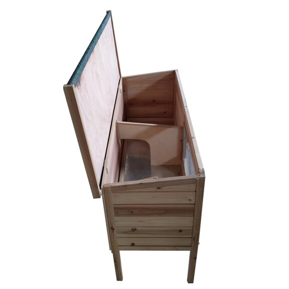 Outdoor wooden Rabbit Hutch with open up roof Guin...