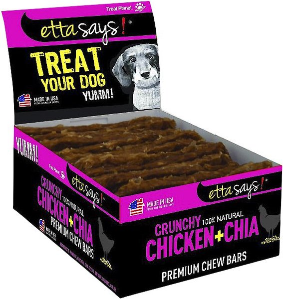 Etta Says! Crunchy Chicken + Chia Chew Bars Dog Treats