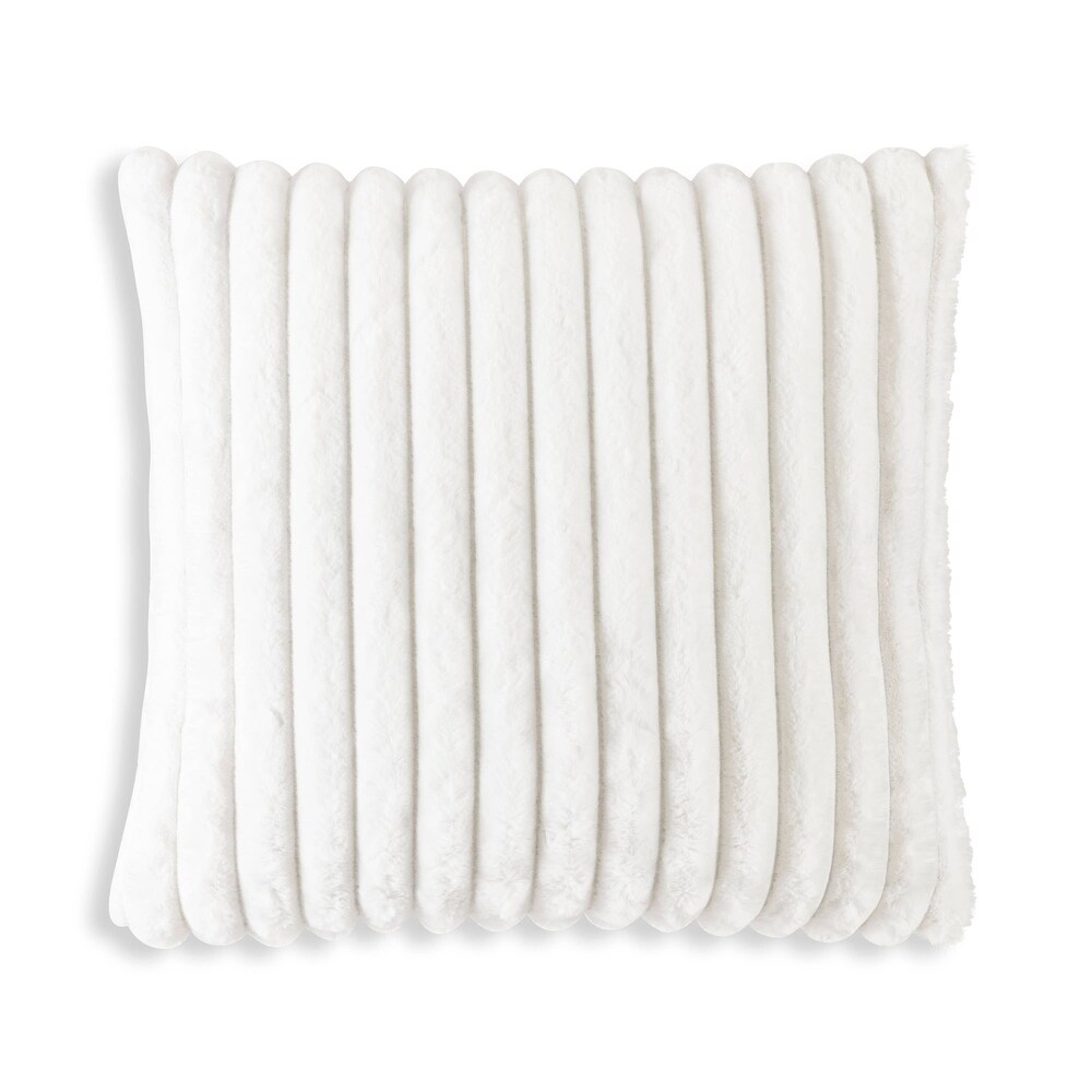 Enchant Home Lux White Fur Pillow