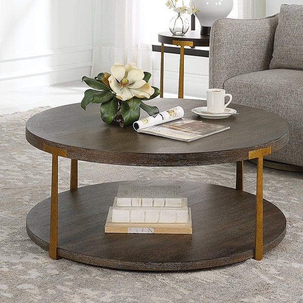 Uttermost Palisade Round Wood Coffee Table - 40 W X 17 H X 40 D (in)