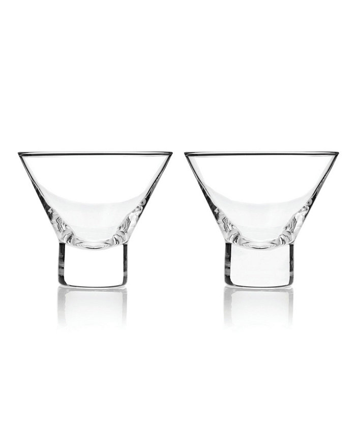 Viski Heavy Base Crystal Martini Glasses Set of 2 7.5 Oz