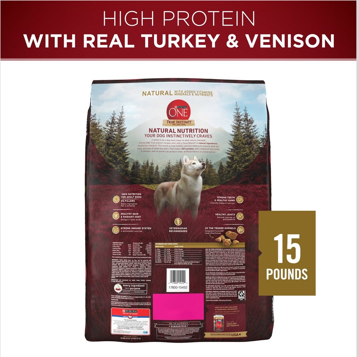 Purina ONE Natural True Instinct With Real Turkey and Venison High Protein Dry Dog Food