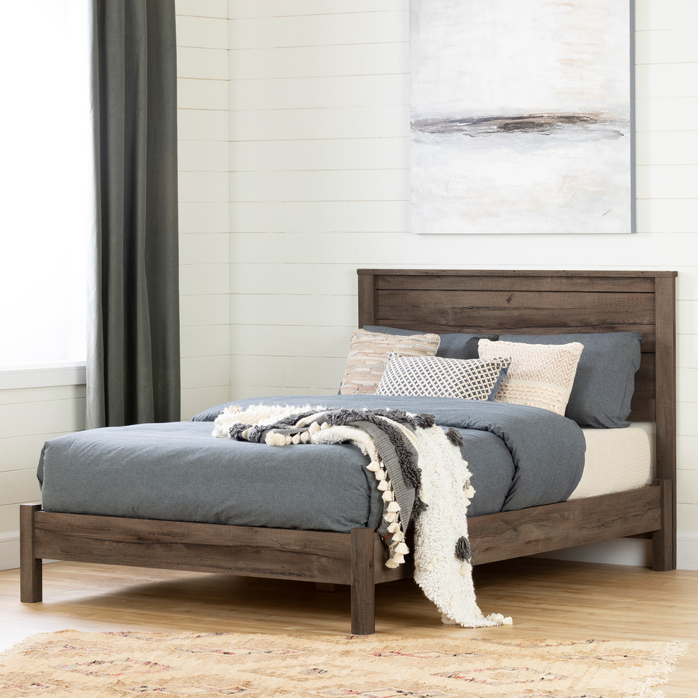 South Shore Fynn Full Panel Headboard in Fall Oak   Rustic   Headboards   by South Shore Furniture  Houzz