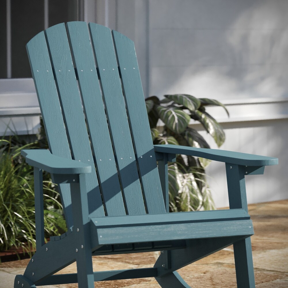 Adirondack Poly Resin Rocking Chairs for Indoor/Outdoor Use   2 Pack