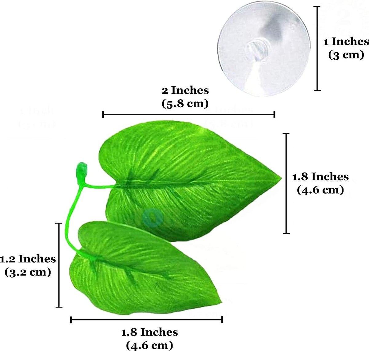 SunGrow African Dwarf Frog and Betta Bed Leaf Hammock with Suction Cups Fish Sleeping Pad Tank and Aquarium Plastic Plants， 3 count