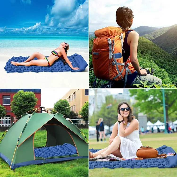 Hot Sale Inflatable Sleeping Mat Camping Mat  ultralight Sleeping Pad Hiking Opp Bag OEM for Backpacking camping hiking Sports