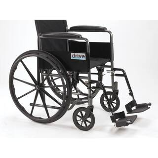 Drive Medical Silver Sport 1 Wheelchair with Full Arms and Swing Away Removable Footrest SSP118FA-SF