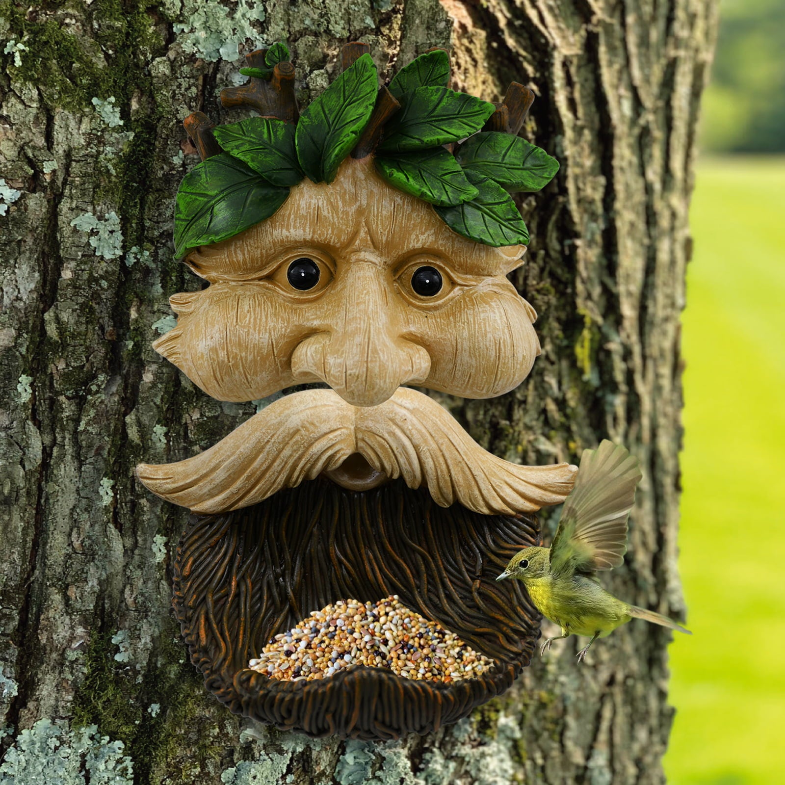 Goodeco Tree Face Hugger Garden Peeker,Unique Bird Feeders Tree Art,Spirituality Garden Decor,Polyresin Outdoor Tree Sculpture,Gift idea,Garden Décor Statue (Tree Face)