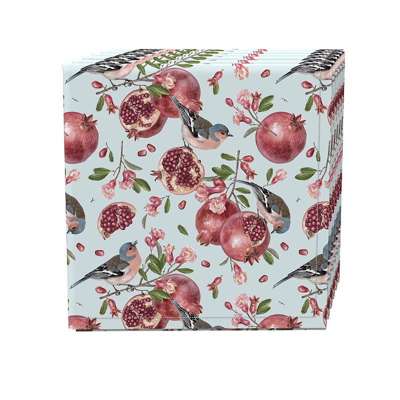 Napkin Set of 4， 100% Cotton， 20x20， Pomegranate Trees and Birds