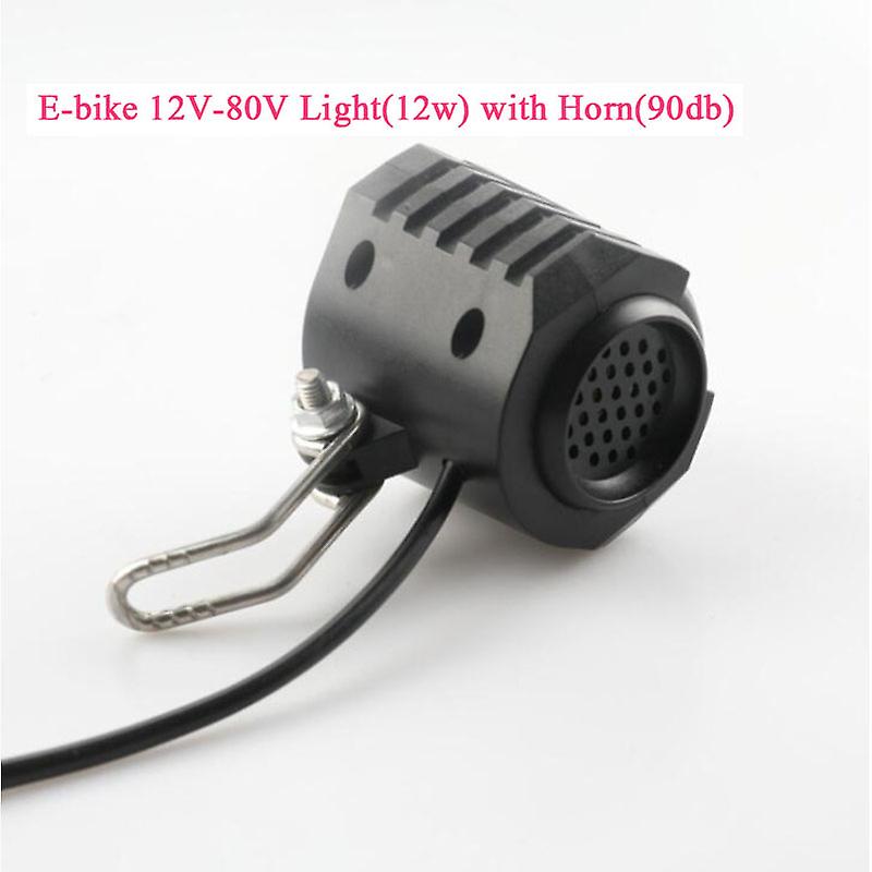 Born Pretty Ebike E-bike 12v 24v 36v 48v 60v 72v Electric Bicycle Light With Horn Waterproof High Quality Headlight Horn Set Front Headlight