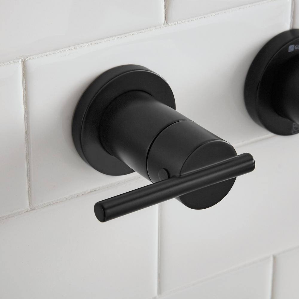 Glacier Bay Modern 2-Handle Wall Mount Bathroom Faucet in Matte Black HD67140W-6110H