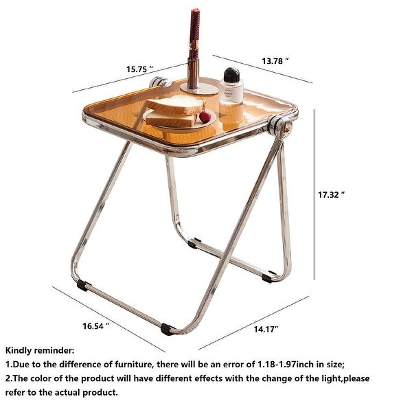 JASIWAY Acrylic End Table Rectangular Coffee Side Table