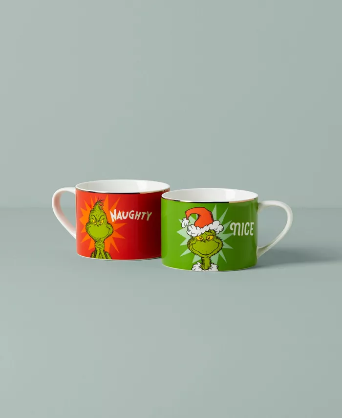 Lenox Grinchie Gifts Naughty and Nice 2-Pc. Mug Set