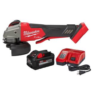 MW M18 FUEL 18-Volt Lithium-Ion Brushless Cordless 4-12 in.5 in. Grinder wVariable Speed with 8.0 Ah Battery  Charger 2888-20-48-59-1880