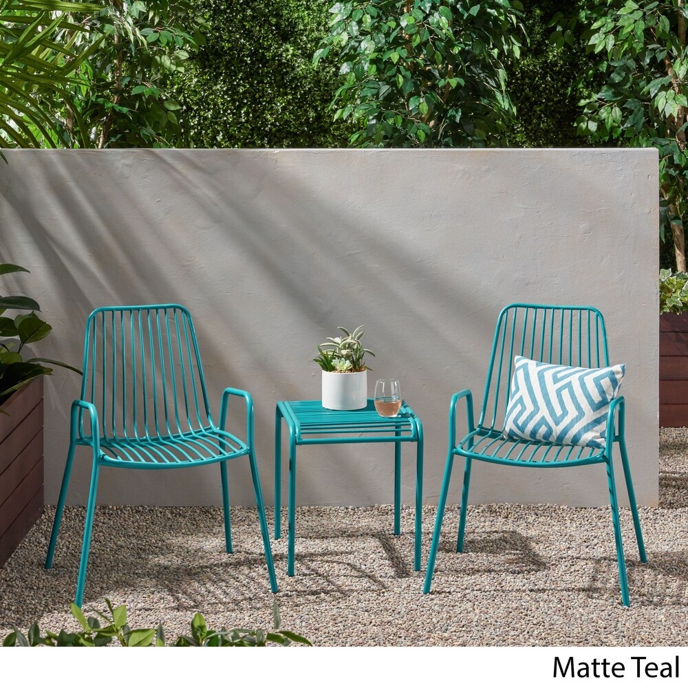 Omaha Outdoor Modern 2 Seater Chat Set by Christopher Knight Home