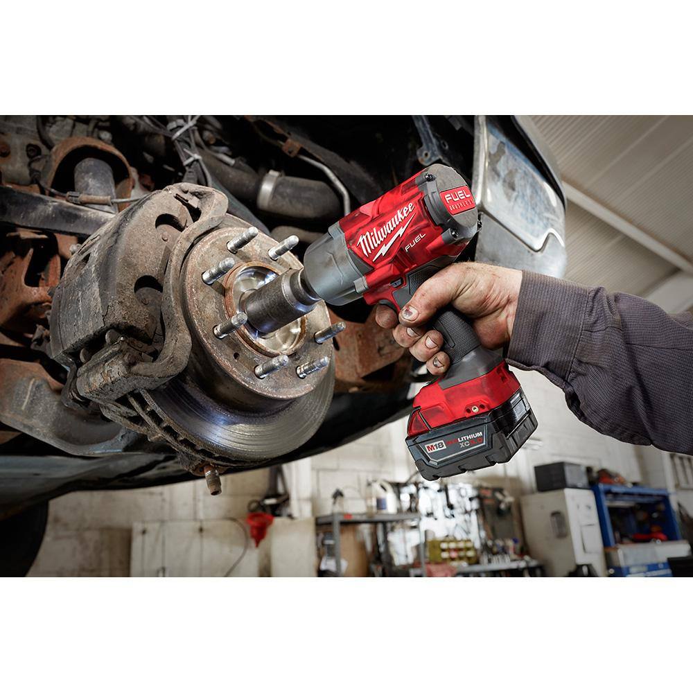 MW M18 FUEL 18- V Lithium-Ion Brushless Cordless 12 in.  38 in. Impact Wrench wFriction Ring Kit w 5.0 Ah Battery 2767-21B-2854-20