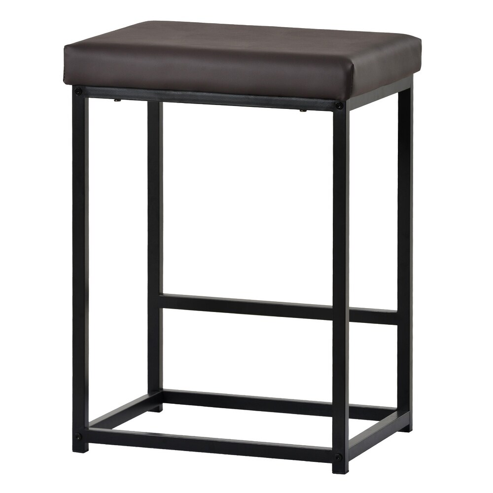 3 PU Stools Bar Kitchen Table Set Console Table