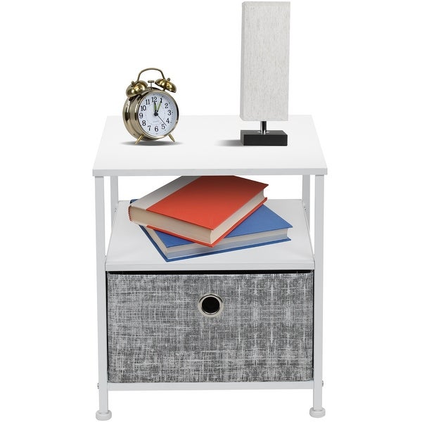 Nightstand 1-Drawer Shelf Storage - Bedside Furniture End Table Chest - - 30821853