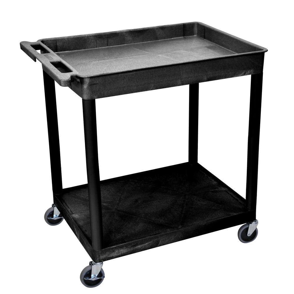 Luxor TC 32 in. 2-Shelf Utility Cart in Black TC12-B