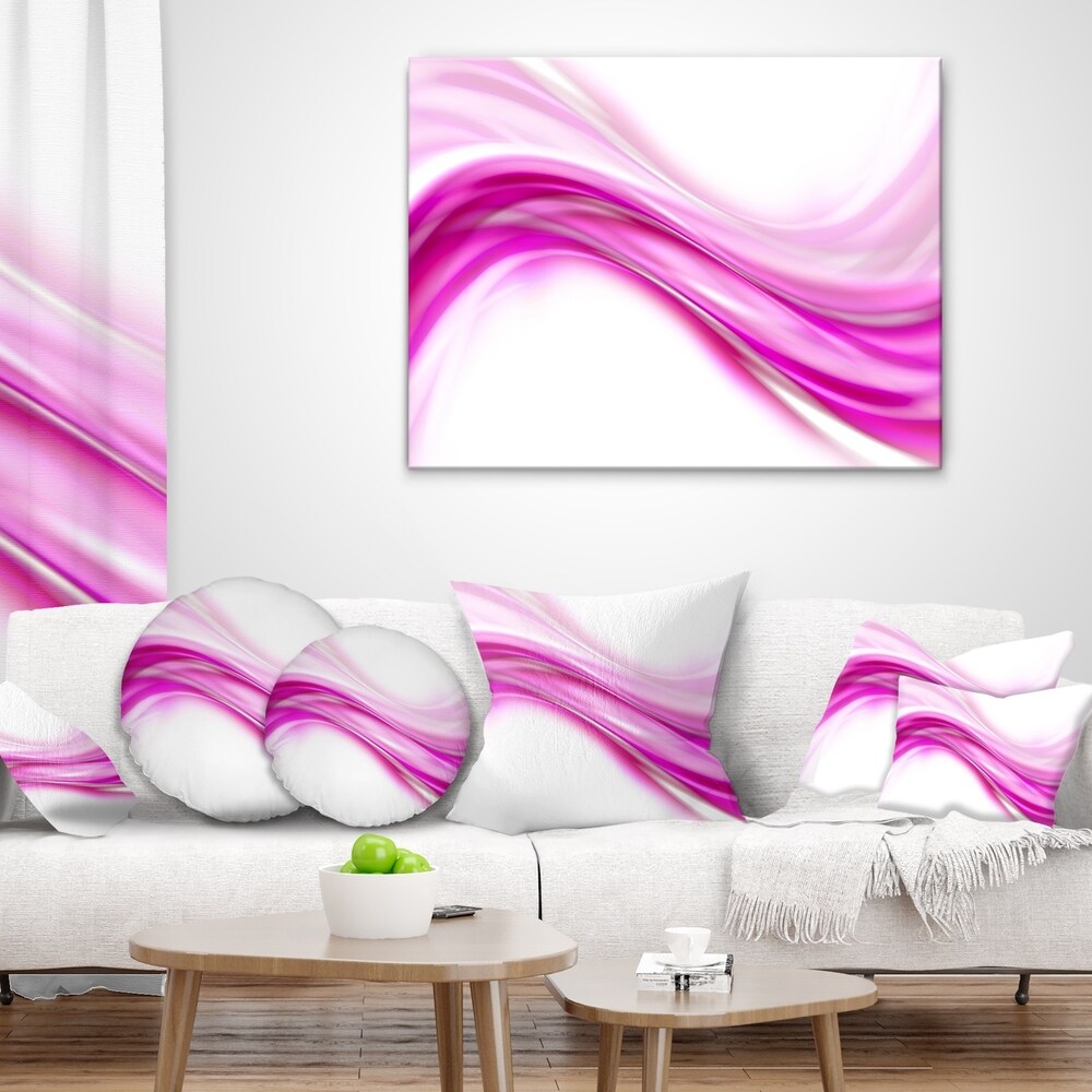 Designart 'Pink Abstract Waves' Abstract Throw Pillow