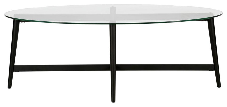 Olson 50.5  x27 x27Wide Oval Coffee Table in Blackened Bronze   Midcentury   Coffee Tables   by Homesquare  Houzz