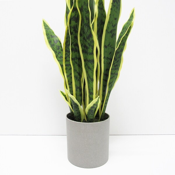 Artificial Sansevieria Snake Plant in Grey Pot