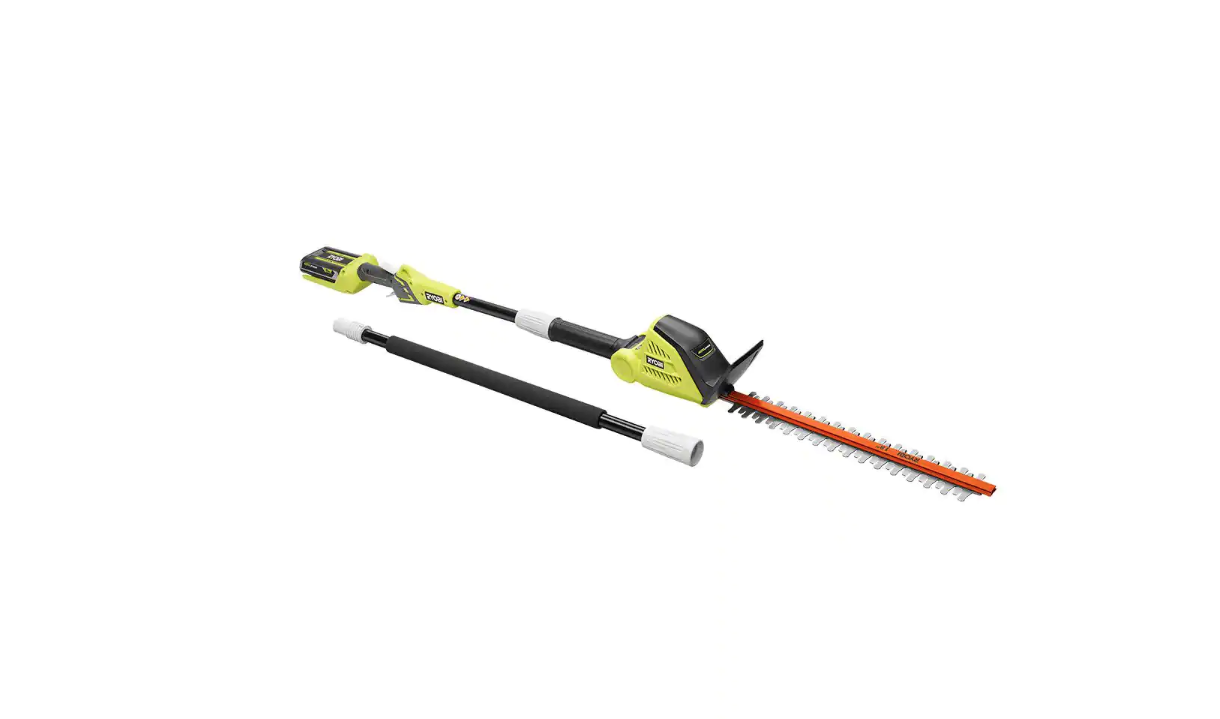 RYOBI RY40630 40V 18 in. Cordless Battery Pole Hedge Trimmer with 2.0 Ah Battery and Charger