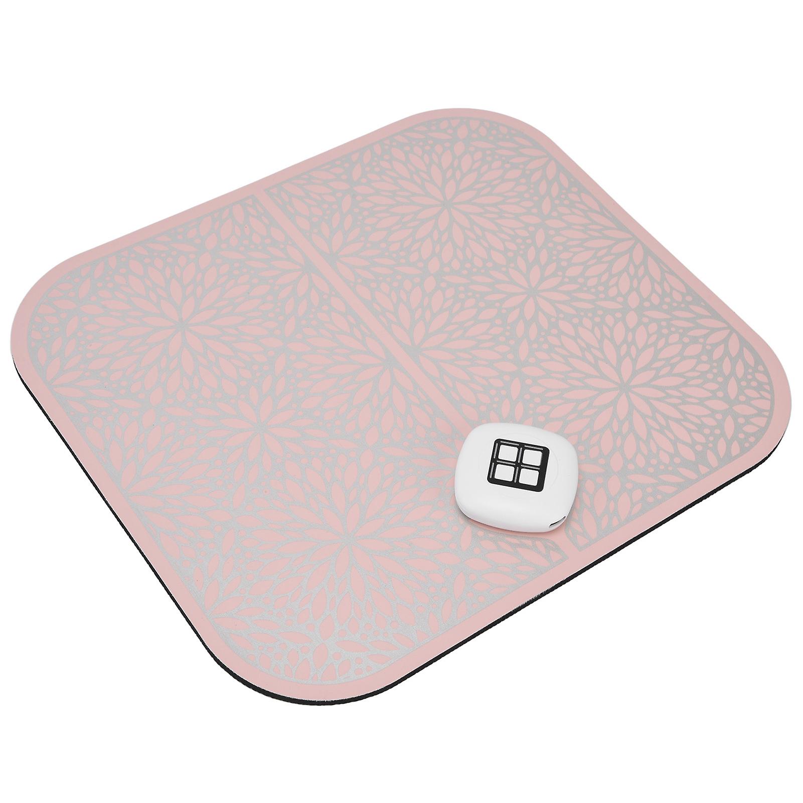 Pulse Massage Foot Pad 6 Modes Ems Foot Massager Machine Mat With Remote Control For Men Women Pink